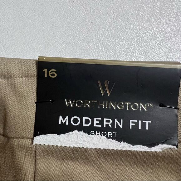 NWT Worthington Tan Flat Front Shorts Classic Chino Design - Picture 5 of 5